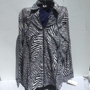 Links zebra navy jacket with navy undershirt XL